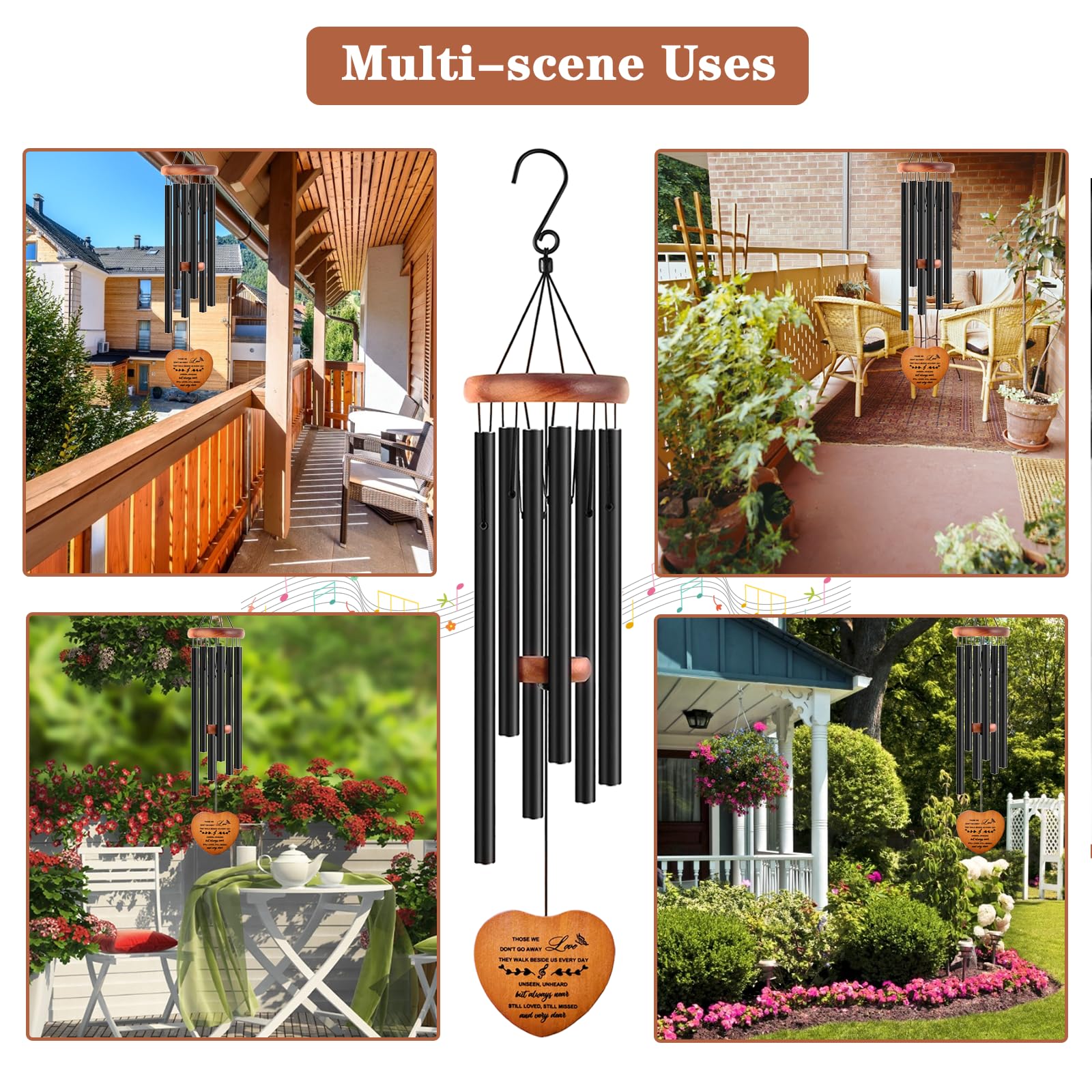 Thoughtful greeting card included with the wind chime gift