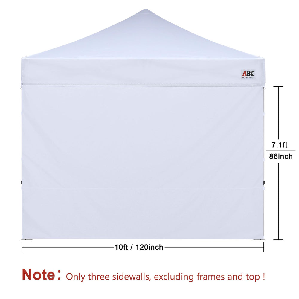 Three ABCCANOPY sidewalls laid flat on a surface