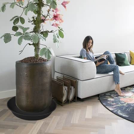Three Bleuhome 26-inch plant saucers stacked together