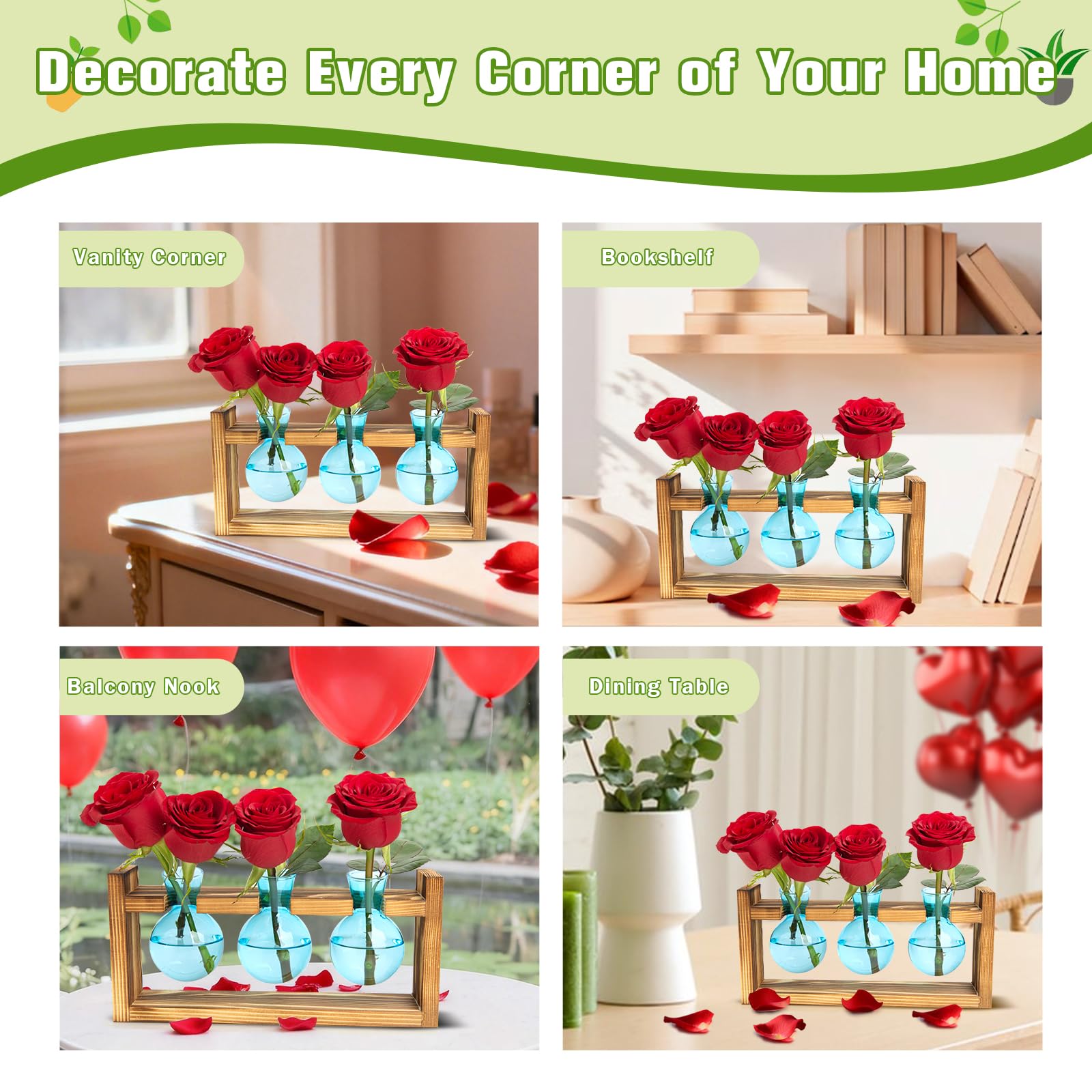 Three blue bulb vases in XXXFLOWER Propagation Station