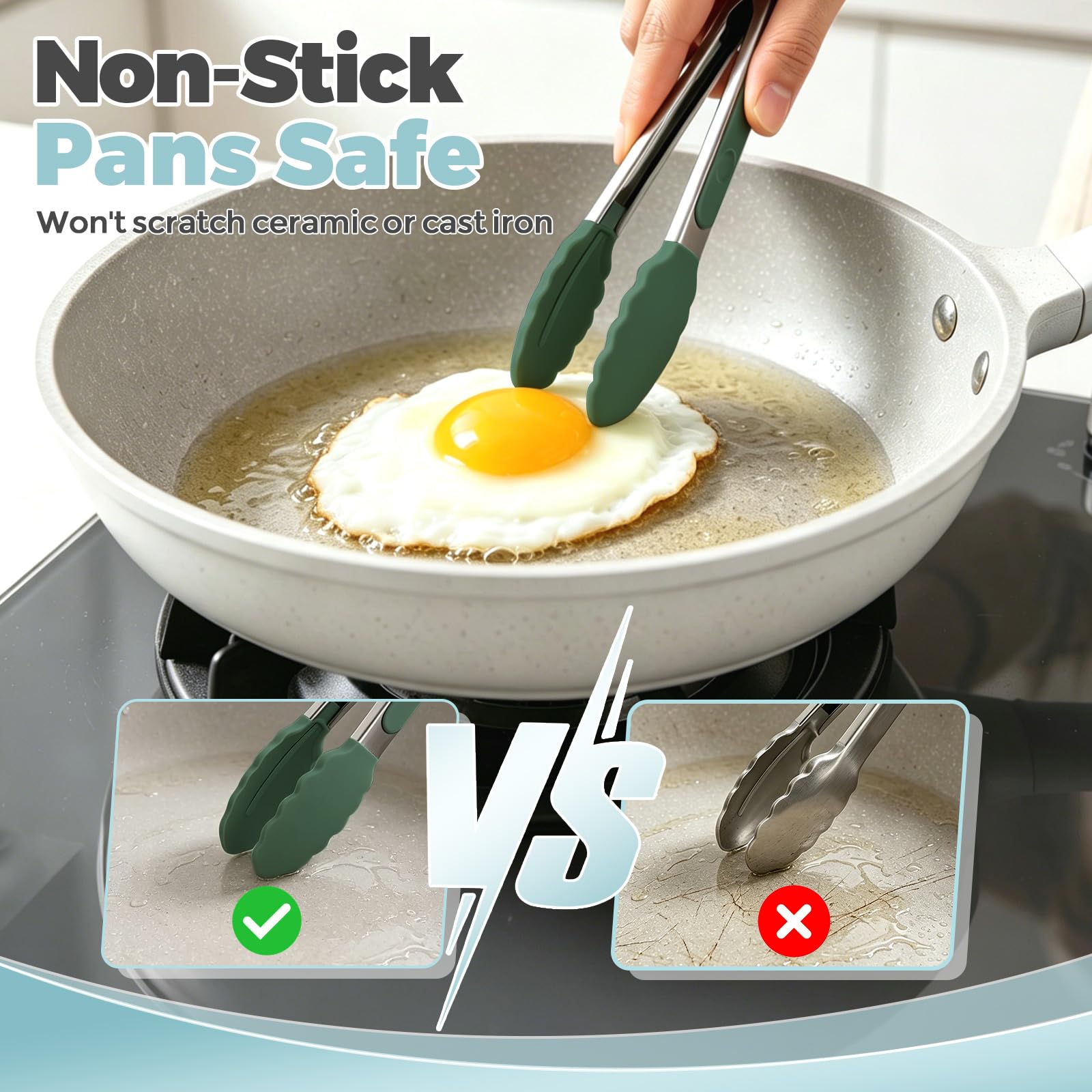 Three EEKEDO Mini Serving Tongs in trendy pastel colours