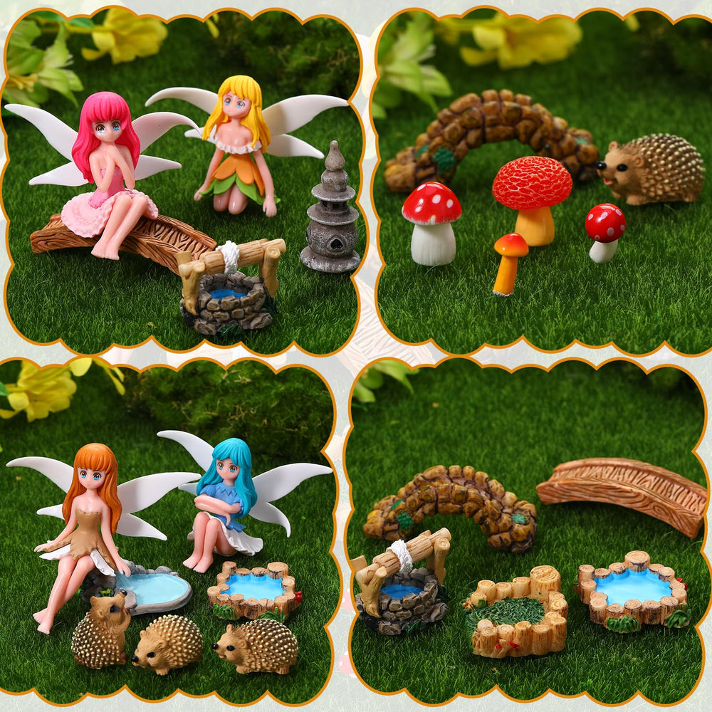 Three hedgehogs from the GGSTDDUP fairy garden accessories set