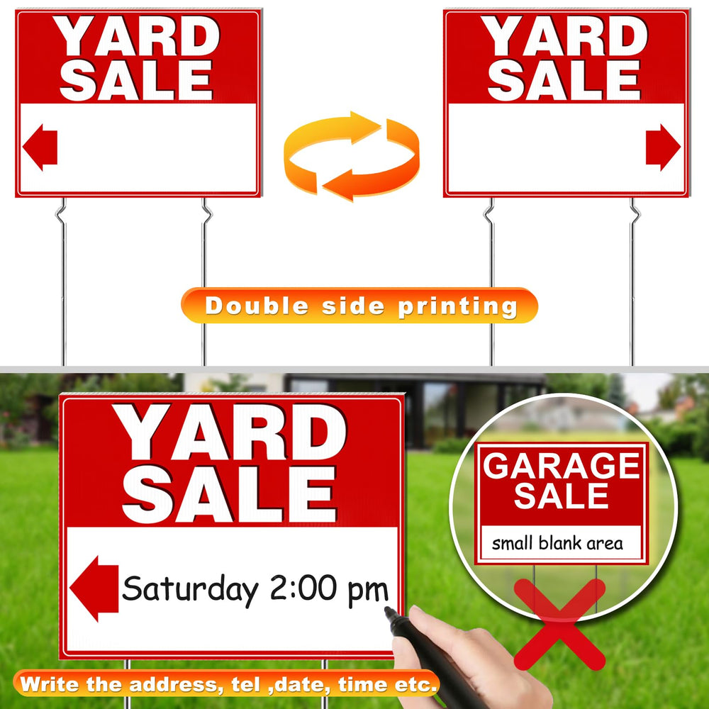 Three REMIAWY Yard Sale Signs displayed together