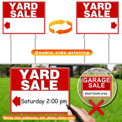 Three REMIAWY Yard Sale Signs displayed together