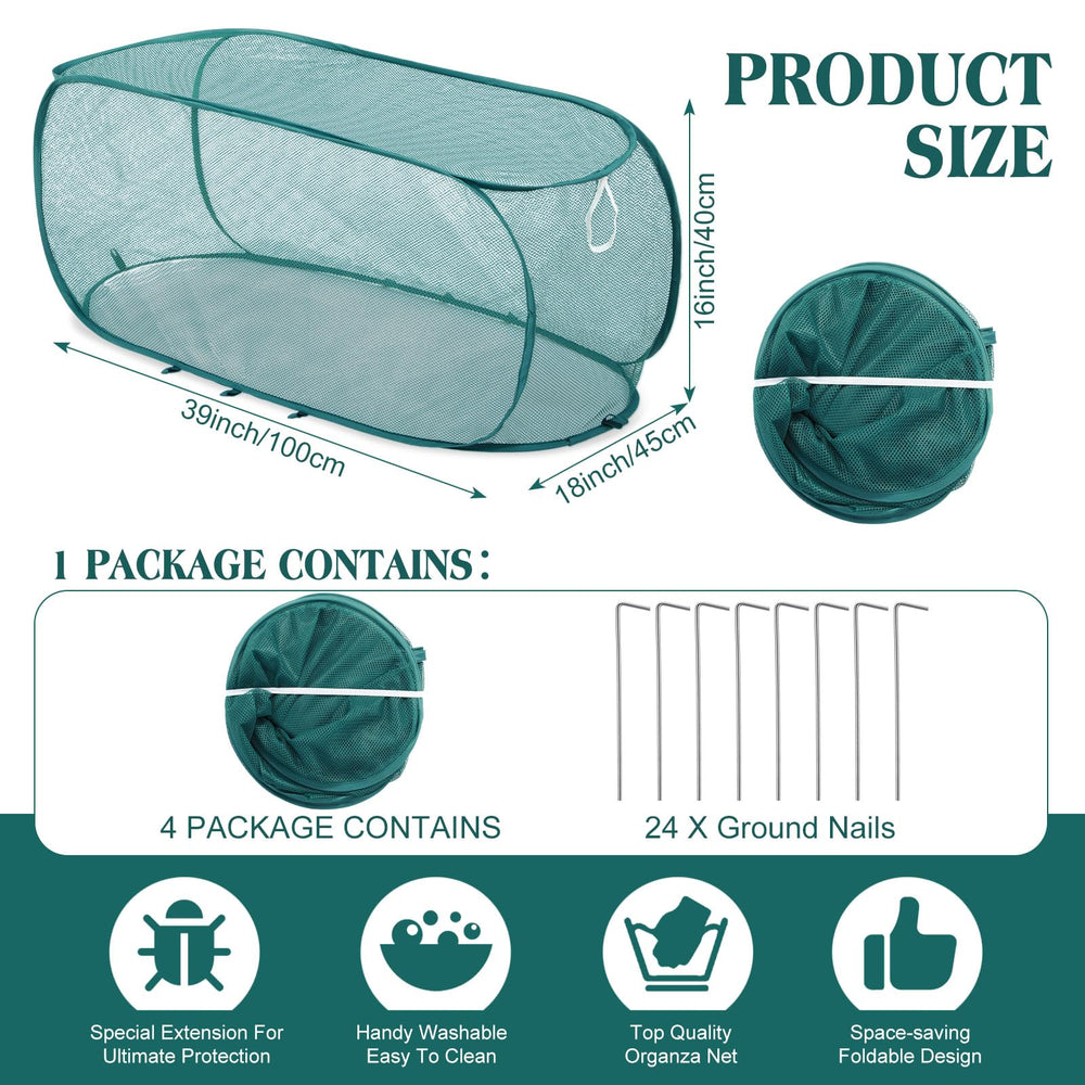 Threehoney Dark Green Garden Mesh Plant Cover with stakes