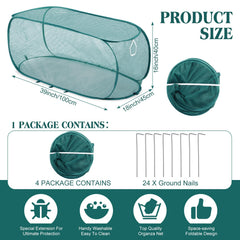 Threehoney Dark Green Garden Mesh Plant Cover with stakes