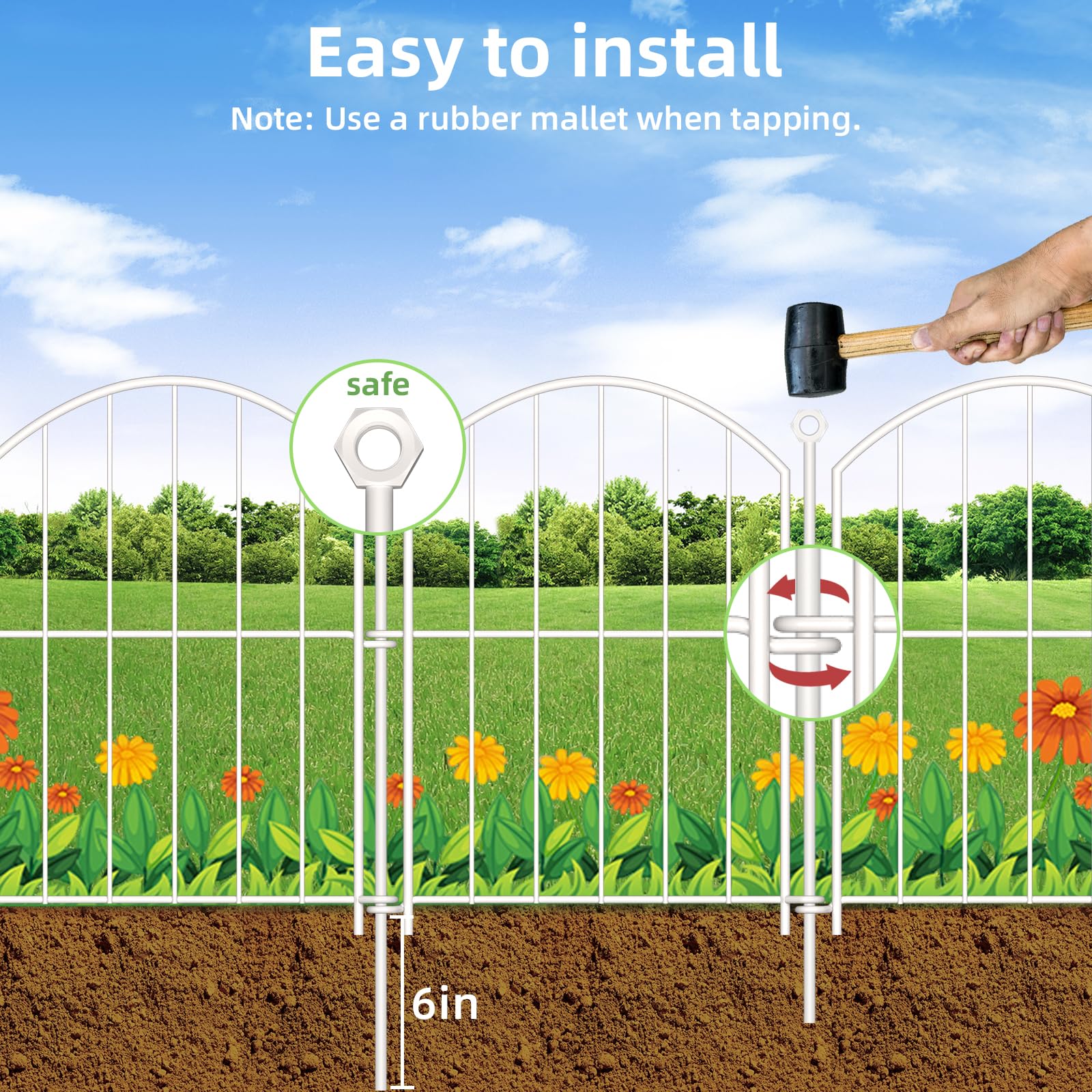 Thrivinest Decorative Garden Fence decorative arched design