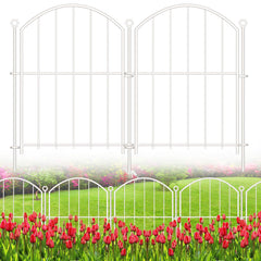 Thrivinest Decorative Garden Fence front view, white design