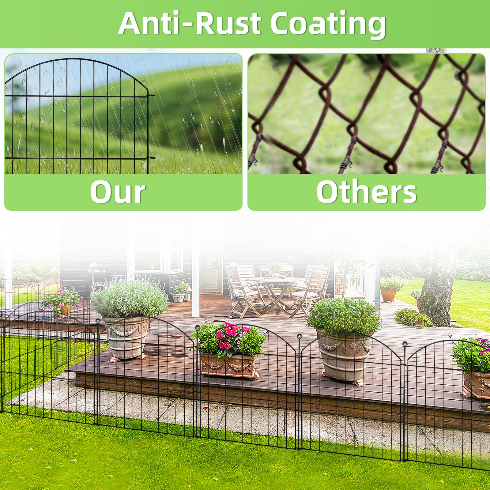 Thrivinest Decorative Garden Fence showcasing flower bed protection