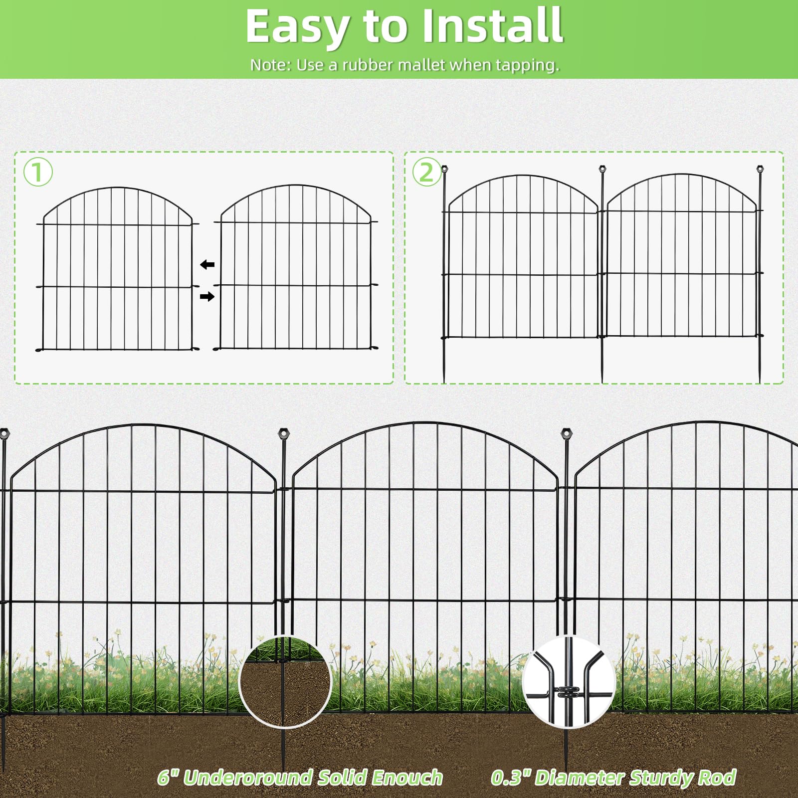 Thrivinest Garden Fence with movable gate in garden setting