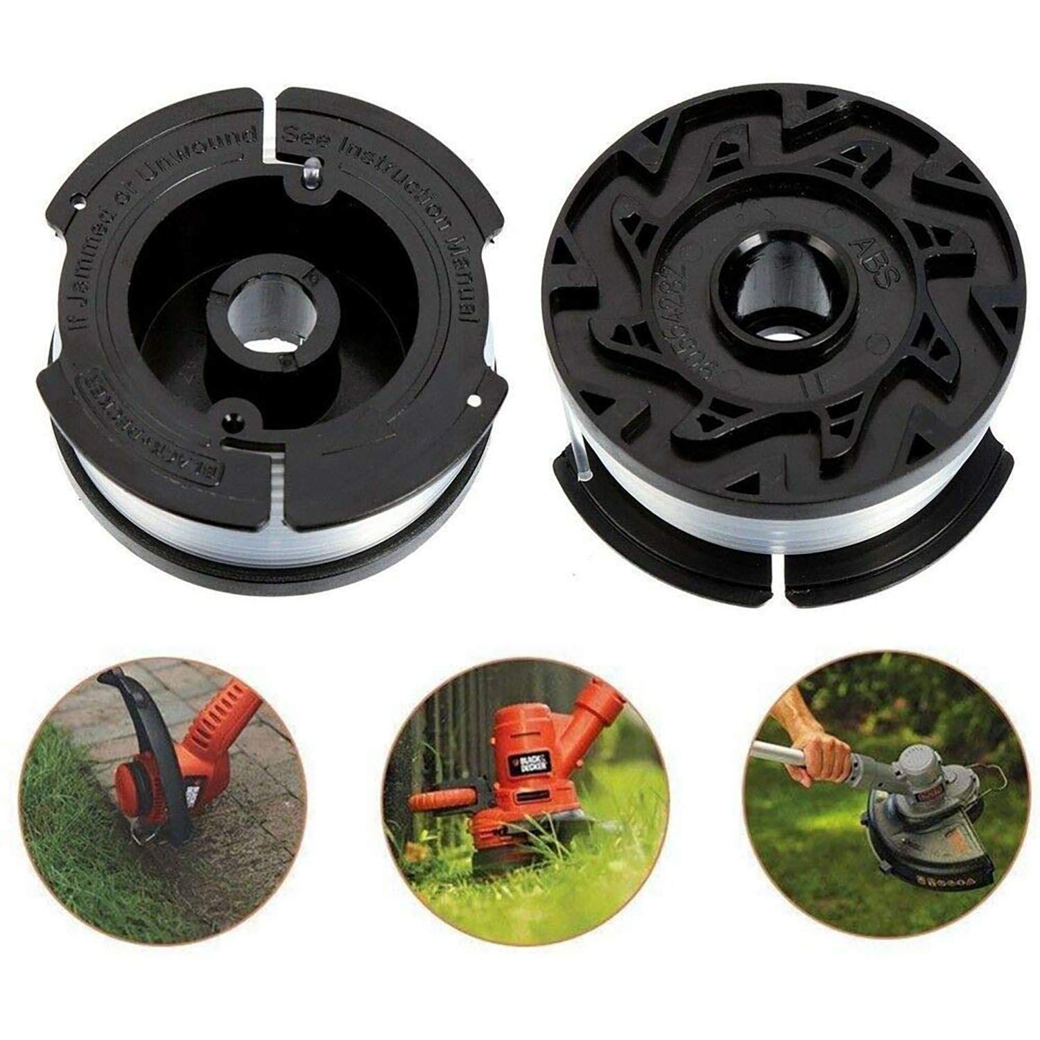 THTEN AF-100 Trimmer Spool on a Black+Decker trimmer