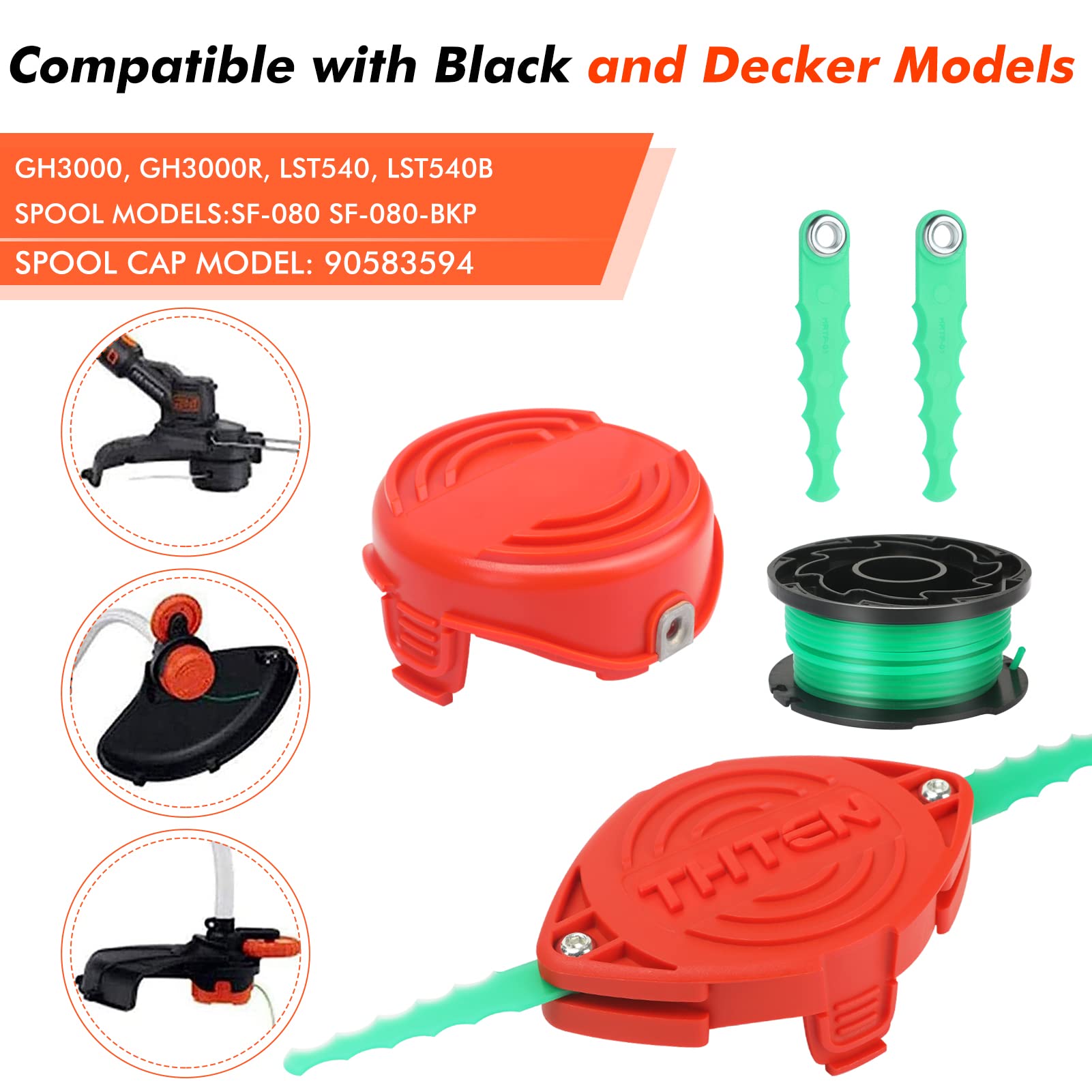 THTEN SF-080 Bladed Trimmer Head with included tool wrench