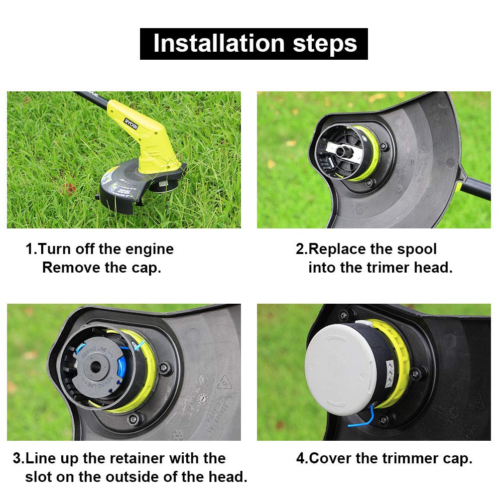 THTEN Trimmer Spool installation guide showing ease of use