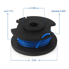 THTEN Trimmer Spool side view with 11ft nylon line