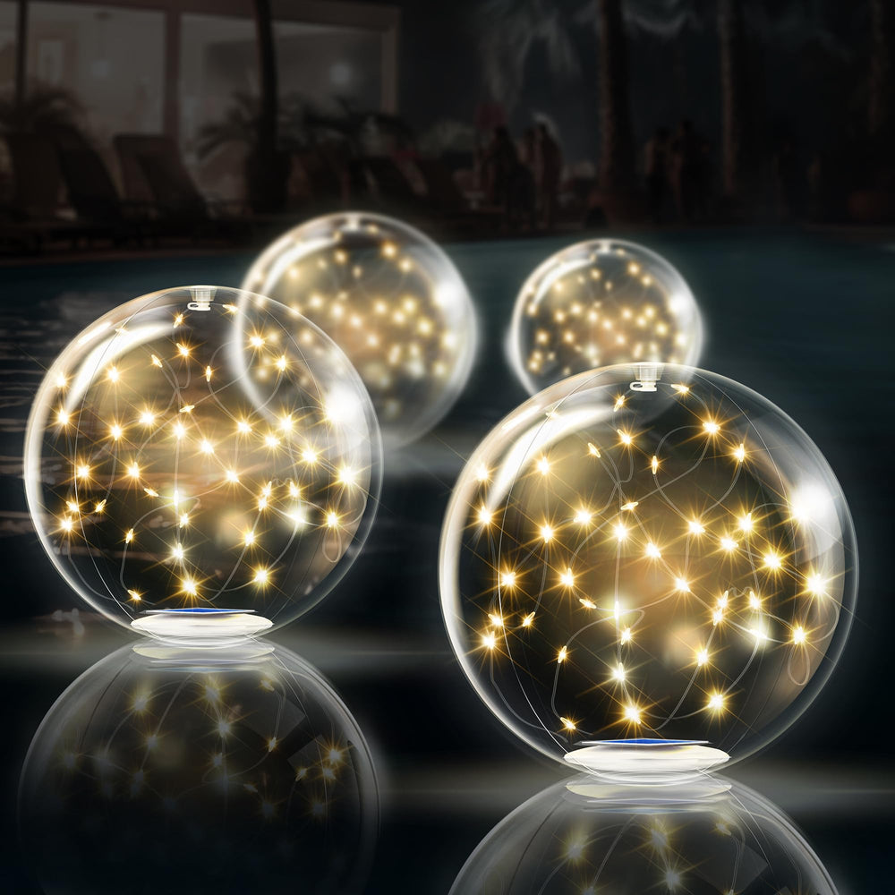 TIALLY Fairy Floating Pool Lights warm white balls front view