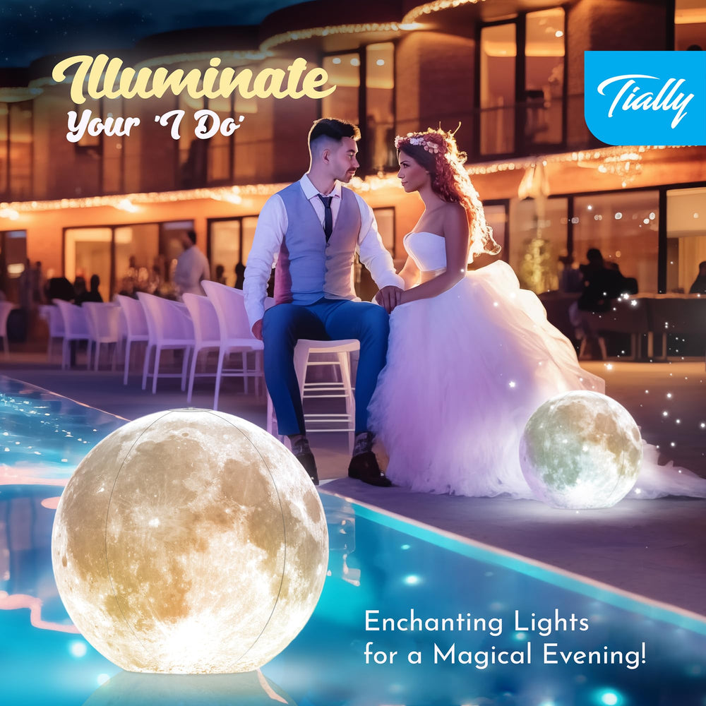 TIALLY Full Moon Floating Pool Light in garden setting
