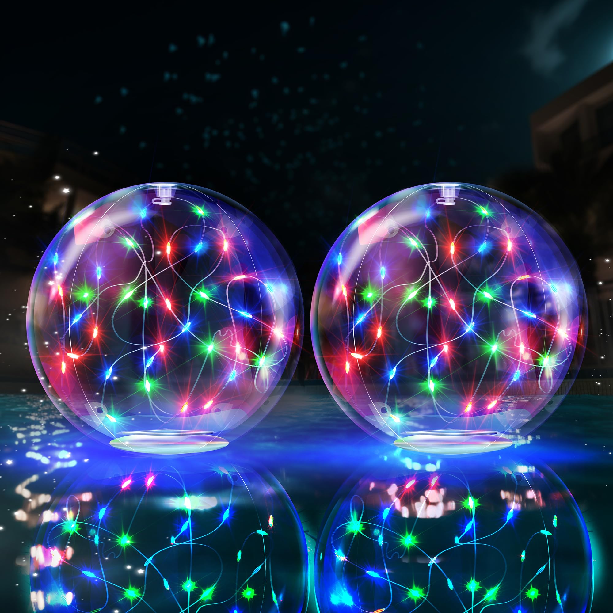 TIALLY solar floating pool lights multicoloured balls front view