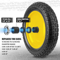 TICONN 4.80/4.00-8 solid tire with steel rim close-up
