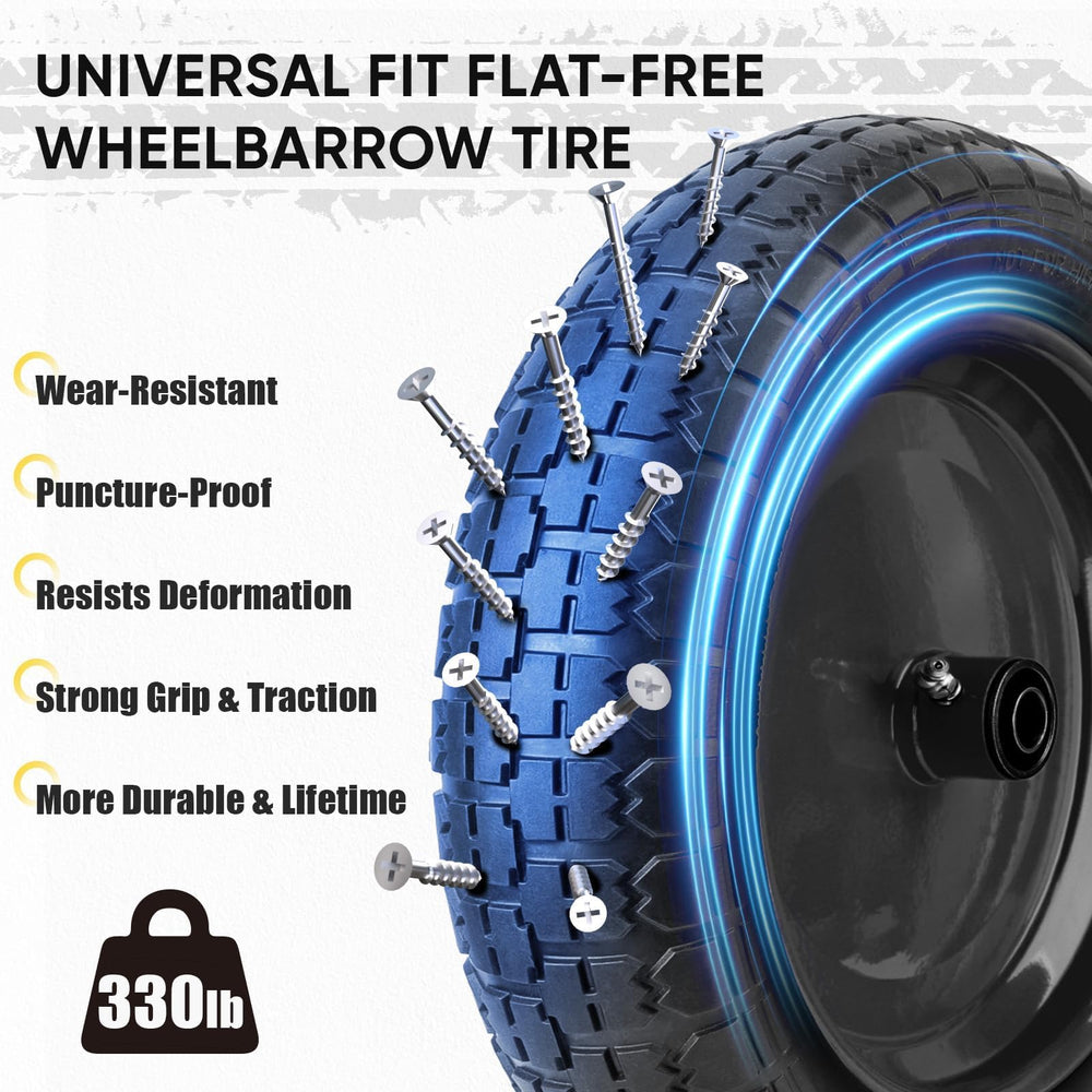 TICONN solid polyurethane foam wheelbarrow tire