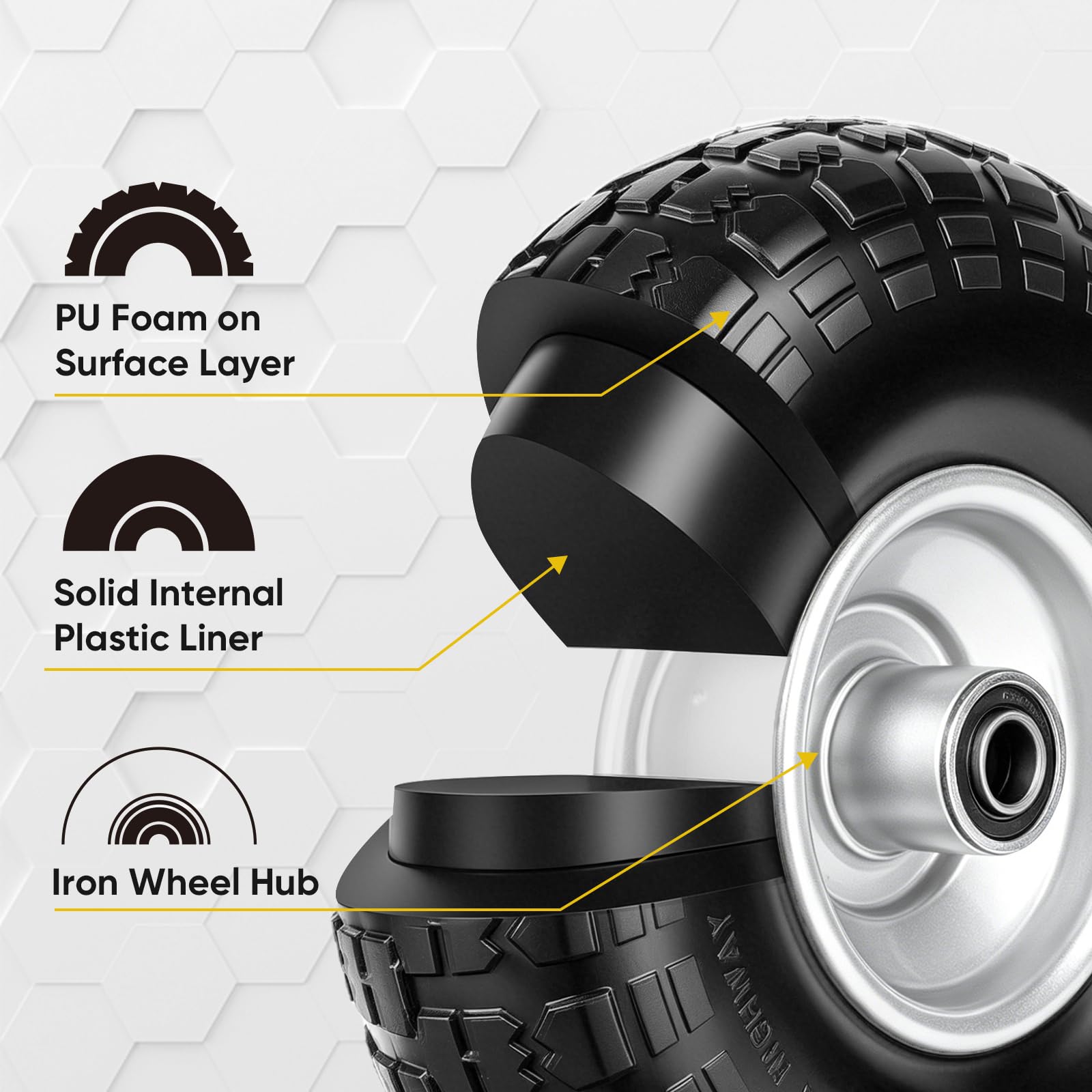 TICONN tire showing rugged surface