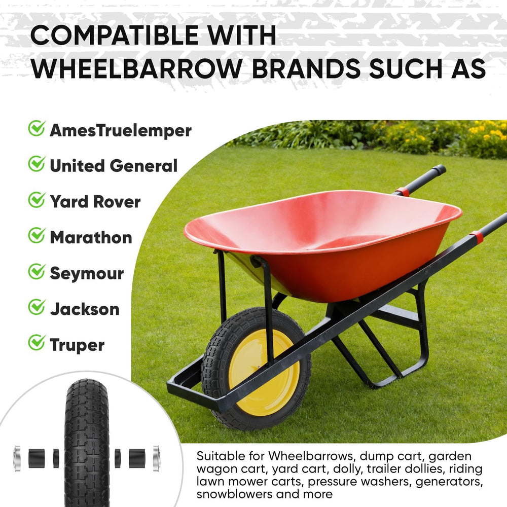 TICONN wheelbarrow tire in outdoor setting on gravel