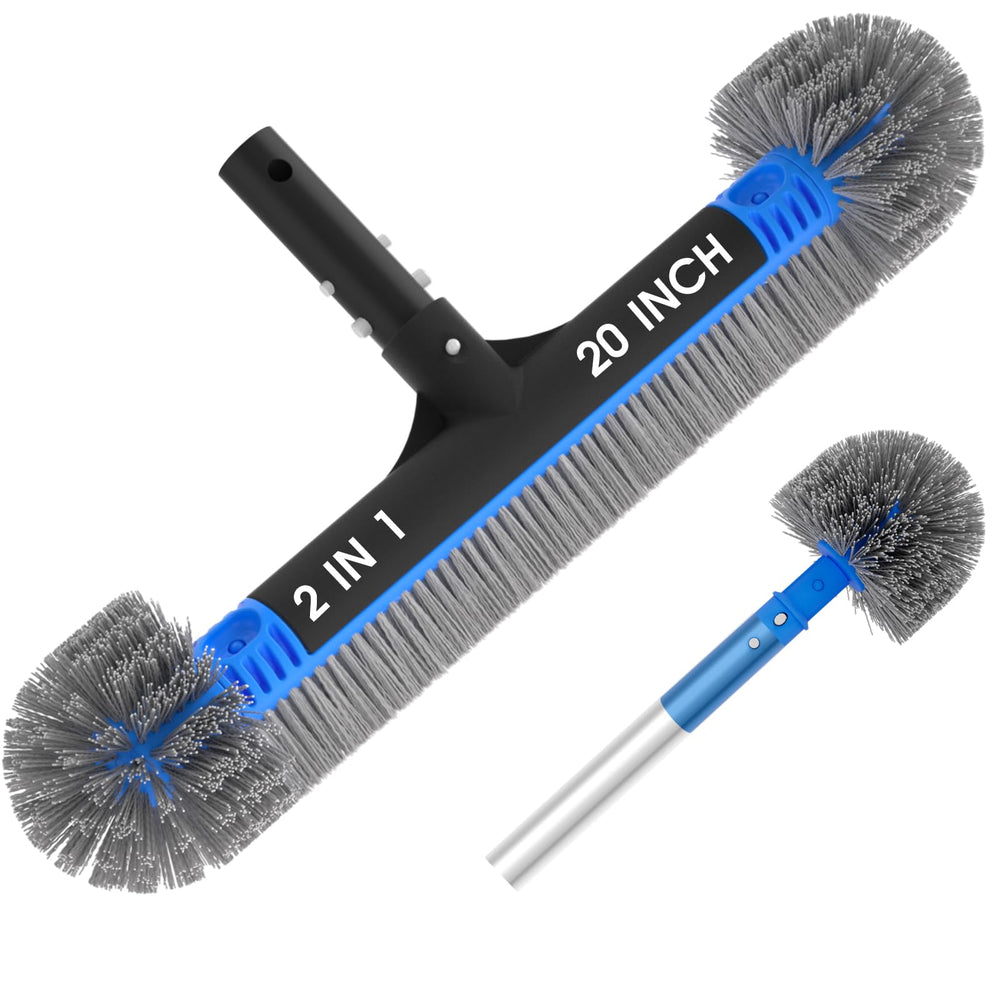 TidyMister 20-inch Pool Brush with blue finish