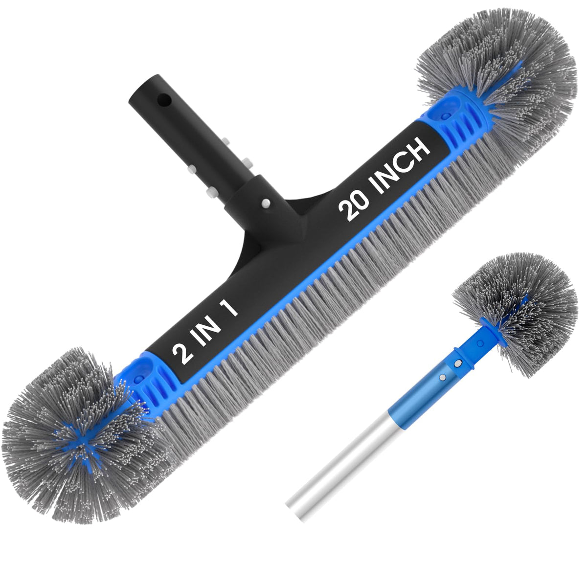 TidyMister 20-inch Pool Brush with blue finish