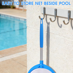 TidyMister 25'' Pool Skimmer Net in use scooping debris
