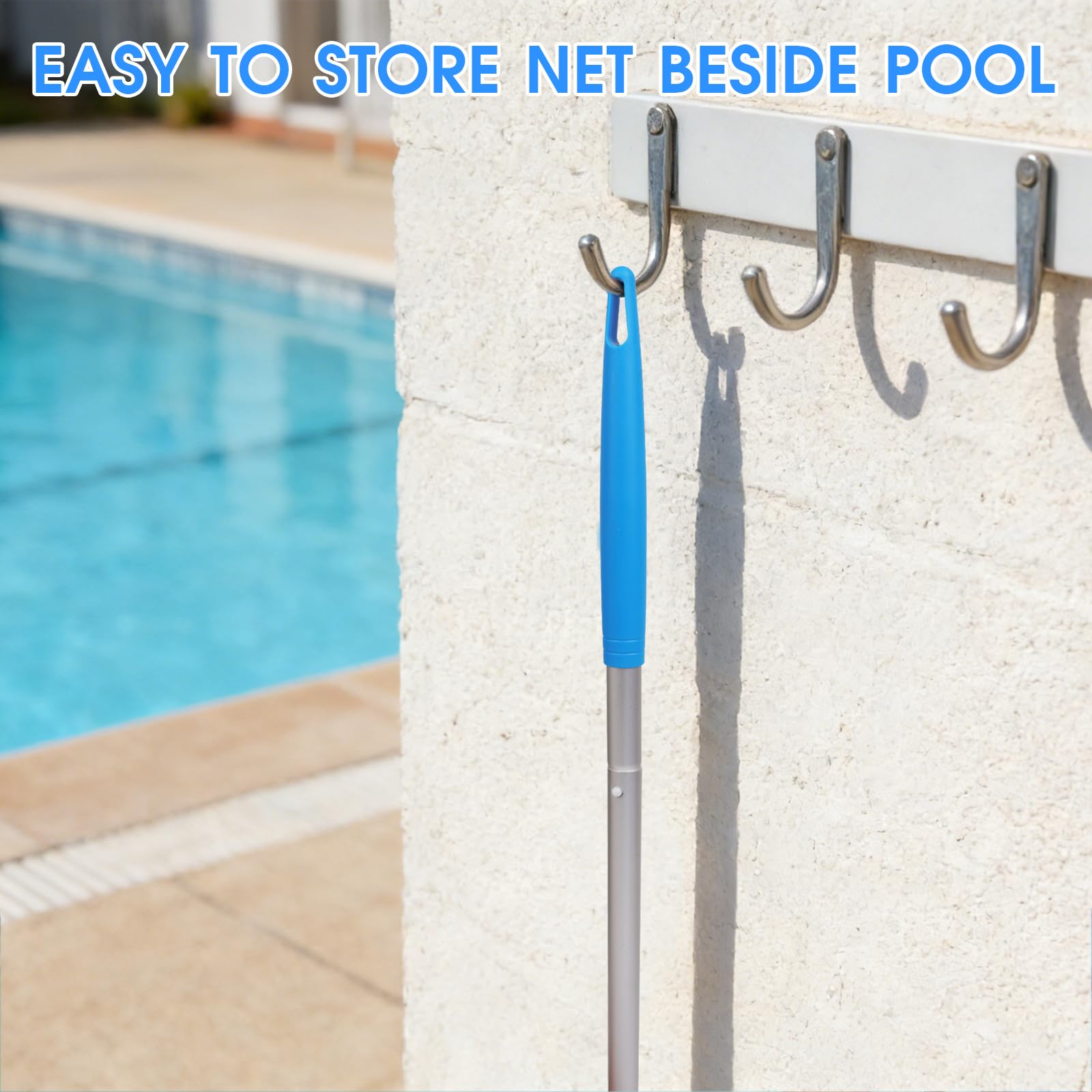 TidyMister 32'' Spa Skimmer Net side view, lightweight design
