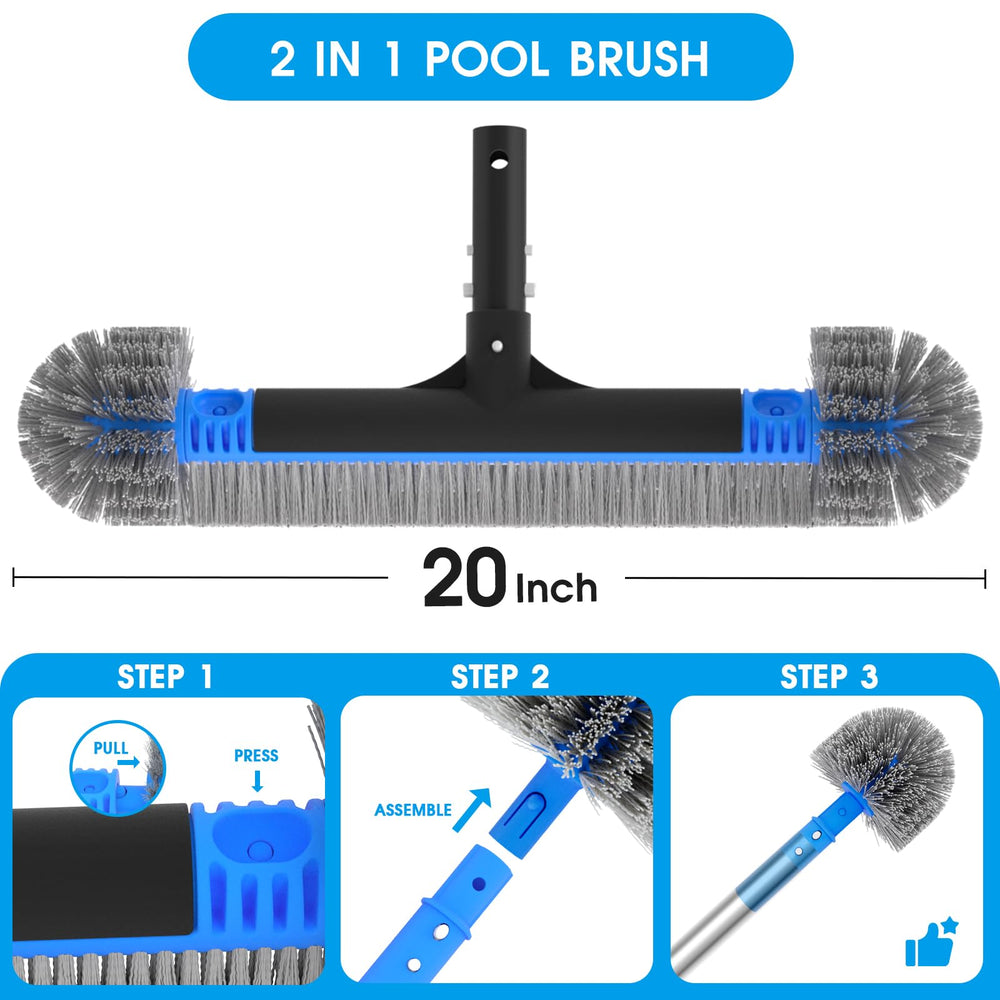 TidyMister 9FT aluminum pole assembled for pool cleaning