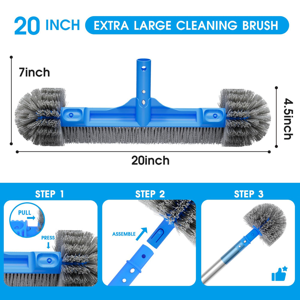 TidyMister Pool Brush 20-inch close-up of bristles