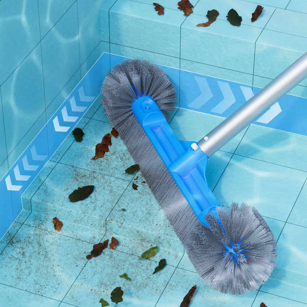 TidyMister Pool Brush 20-inch in a pool cleaning setup