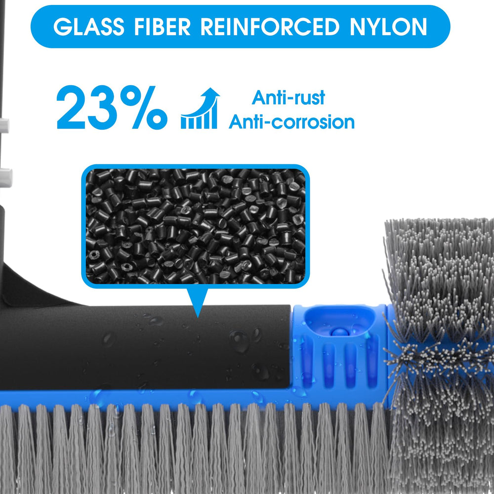 TidyMister Pool Brush demonstrating dual-purpose functionality