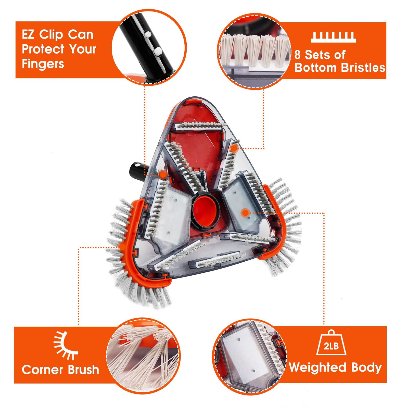 TidyMister Pool Vacuum Head on pool floor during cleaning