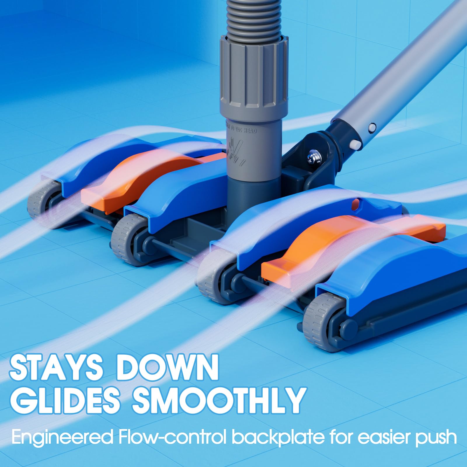 TidyMister vacuum head on pool floor