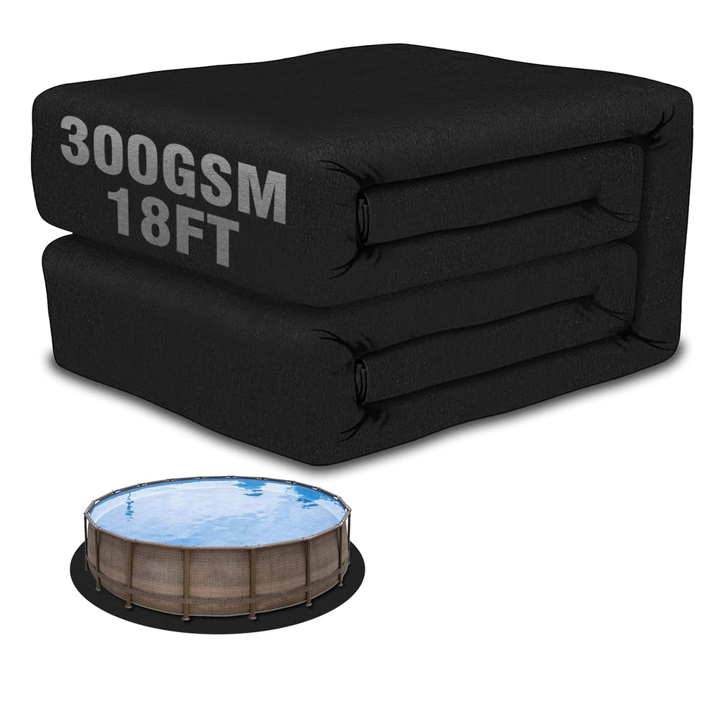 TIEBOLA 18FT Eco-Friendly Round Pool Liner Pad in black