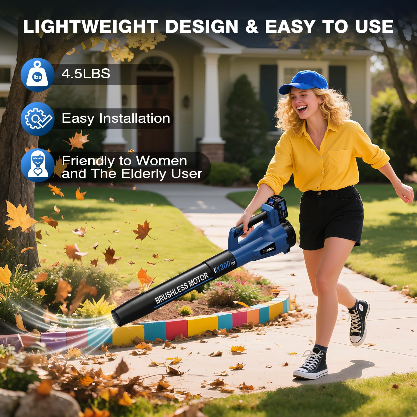tietoc leaf blower with all accessories laid out