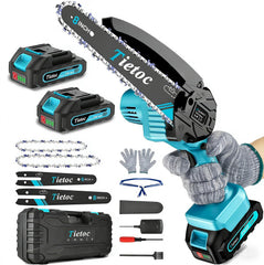 Tietoc Mini Chainsaw 8 Inch and 6 Inch front view