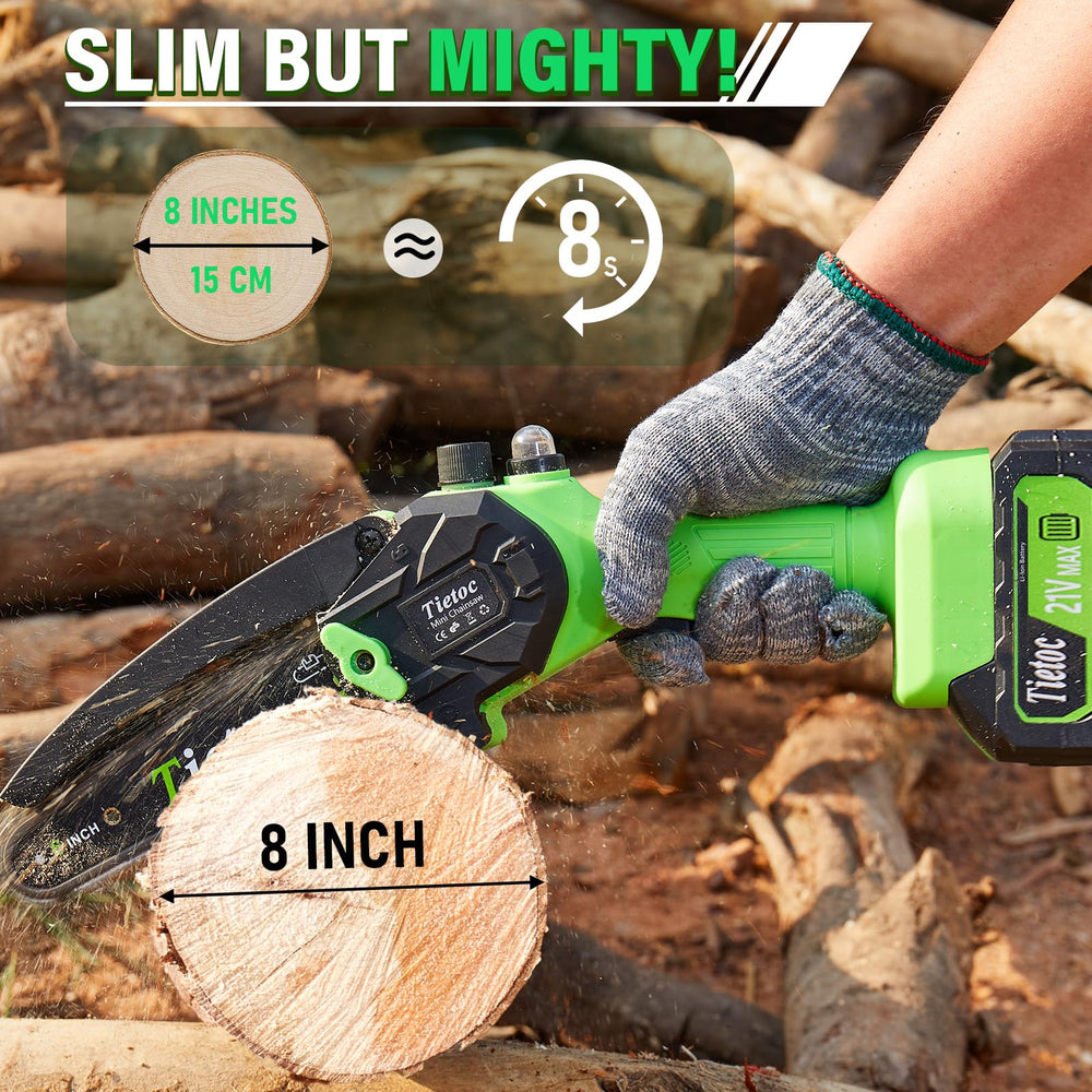 Tietoc Mini Chainsaw 8 Inch with battery and charger