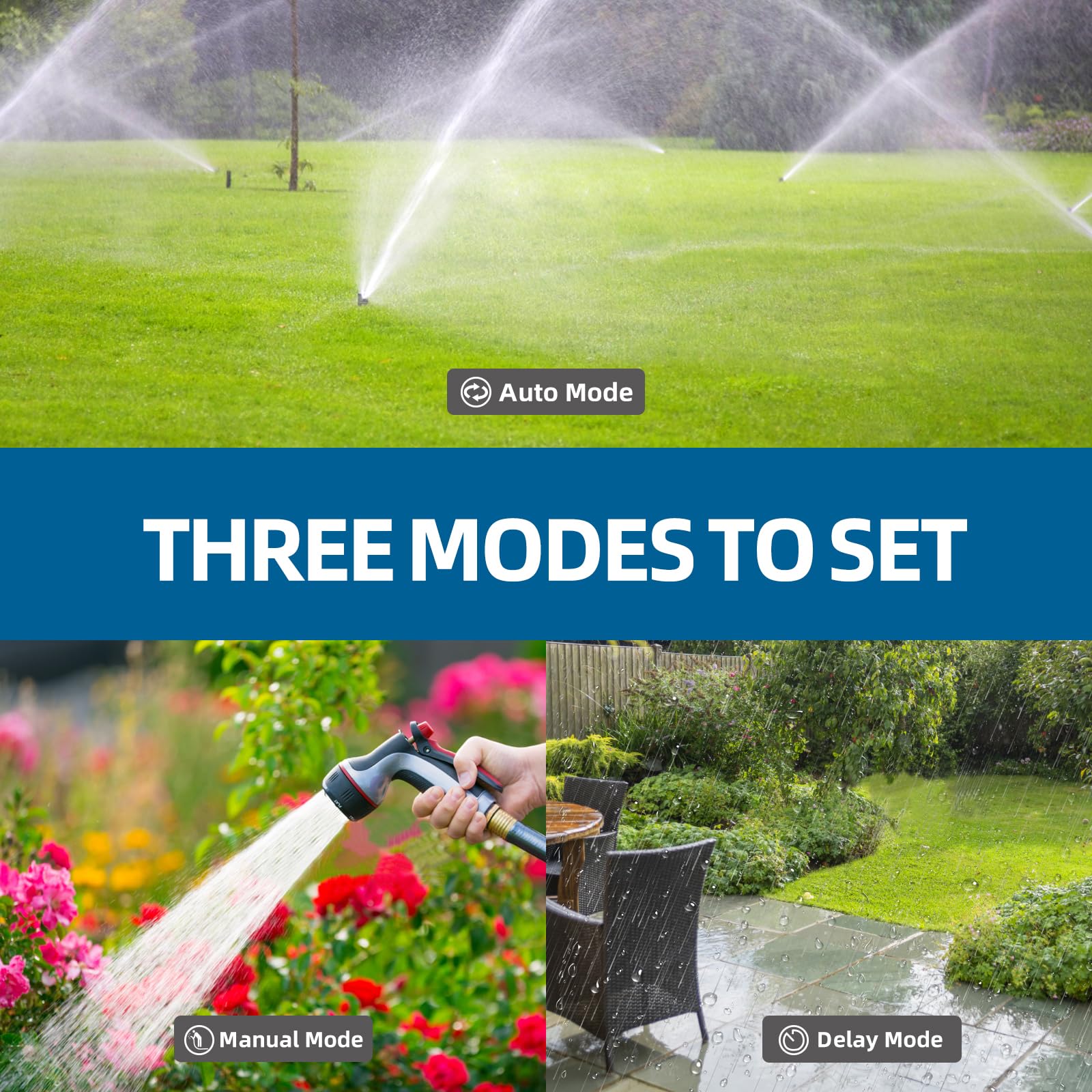 Tiffcofio Sprinkler Timer Outdoor beside garden hose
