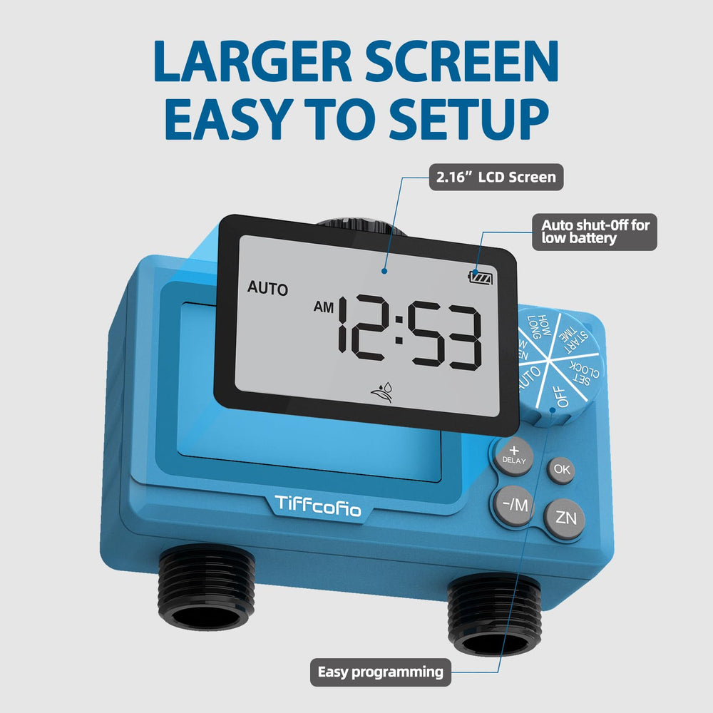 Tiffcofio Sprinkler Timer Outdoor blue model side view