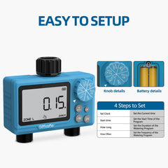 Tiffcofio Sprinkler Timer Outdoor showing the programming knob