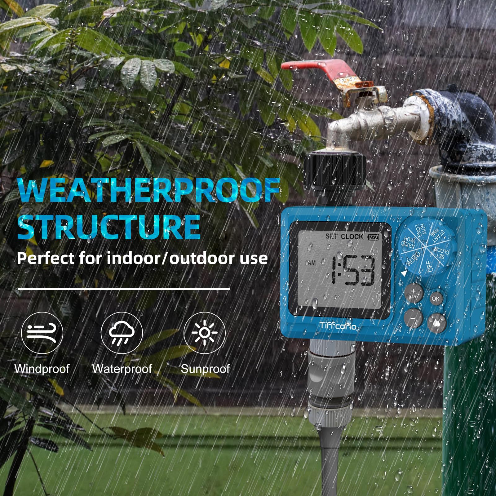 Tiffcofio Sprinkler Timer with manual and accessories