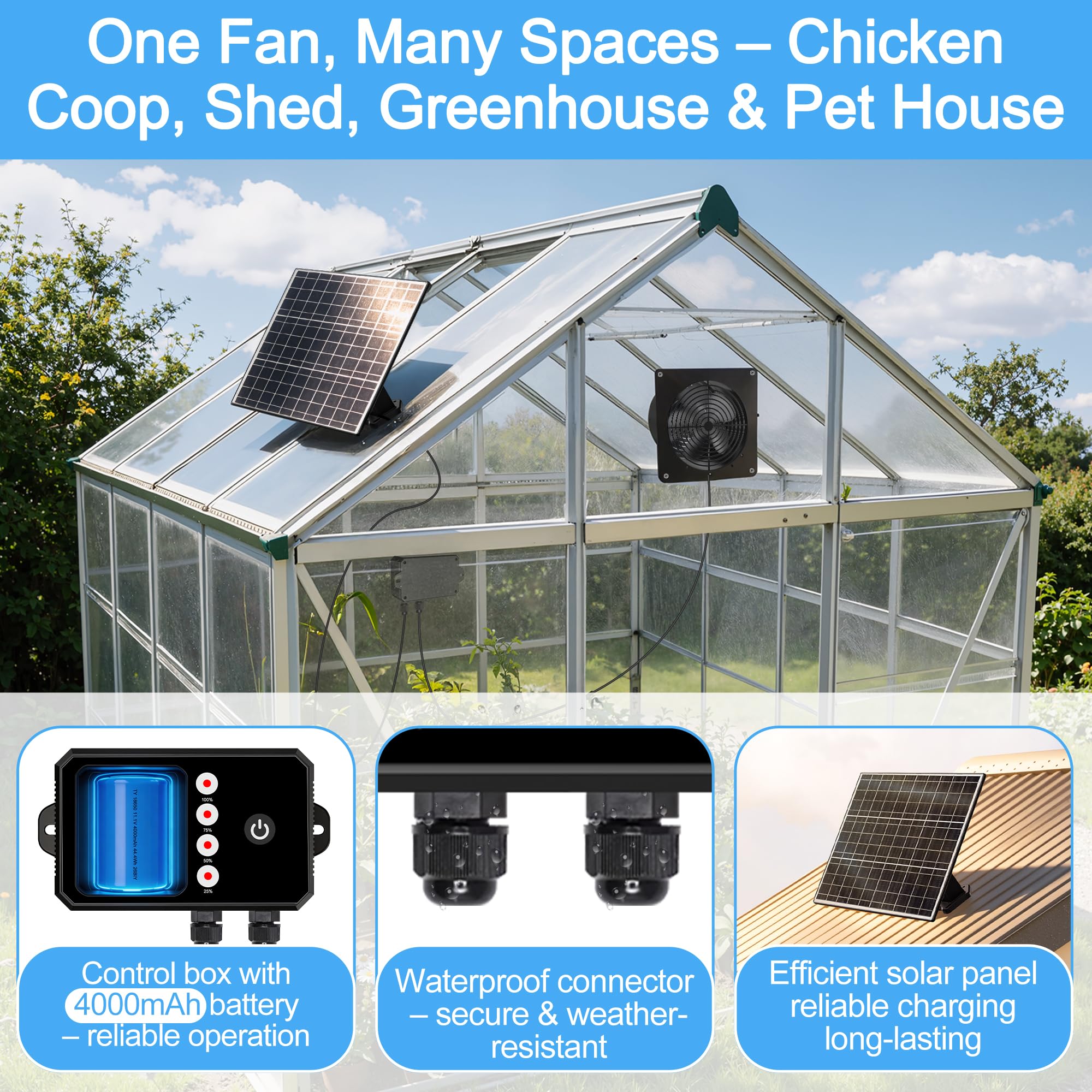 Tiflev Solar Powered Fan packaging details
