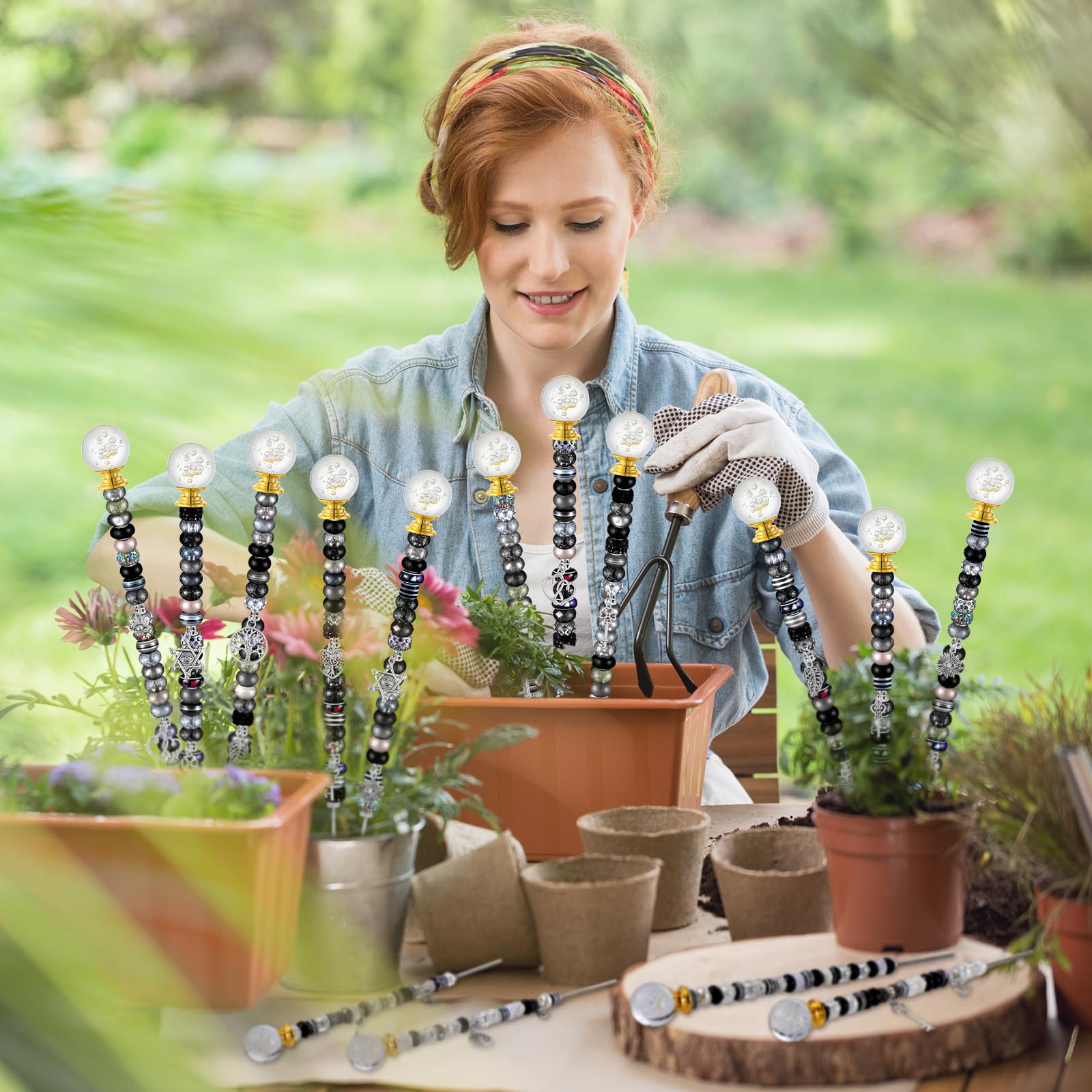 Tigeen DIY Fairy Wand Plant Stake pack showing all components