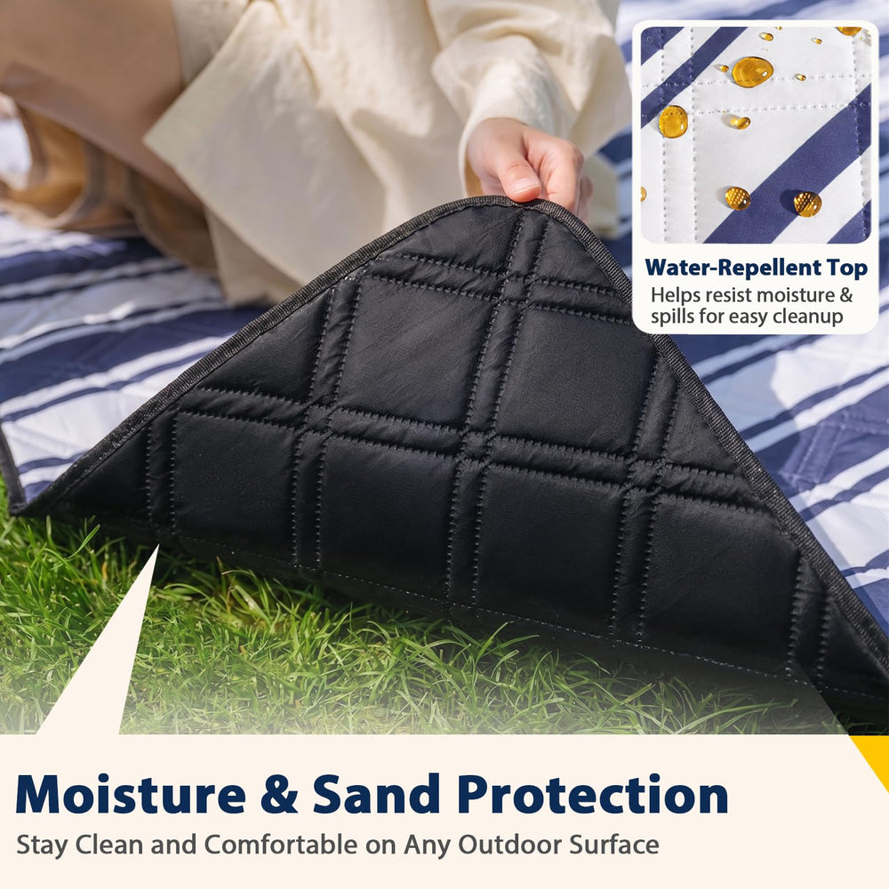 TigeJoy Beach Blanket with water-resistant backing