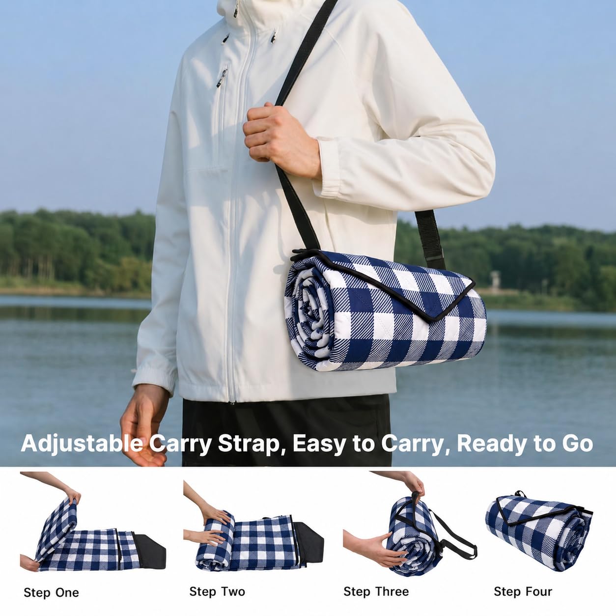 TigeJoy Extra Large Picnic Blanket in a picnic setting