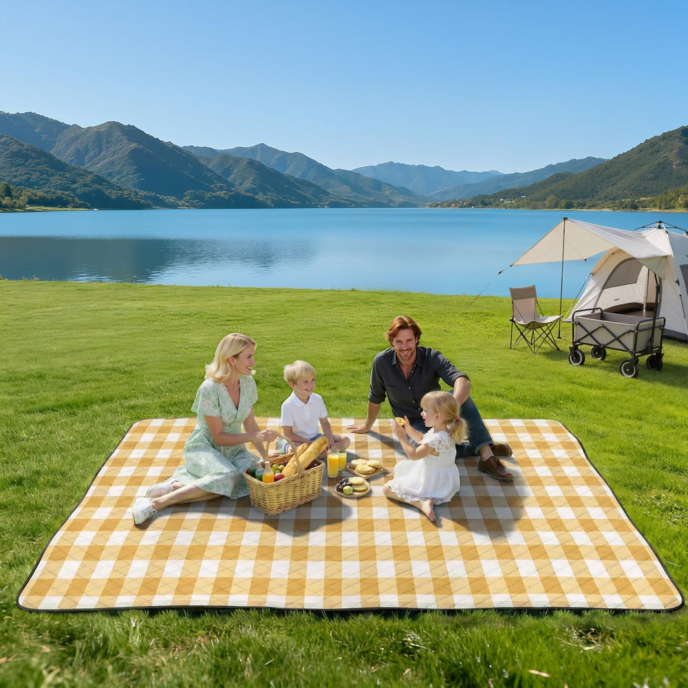 TigeJoy Extra Large Picnic Blanket spread out on grass
