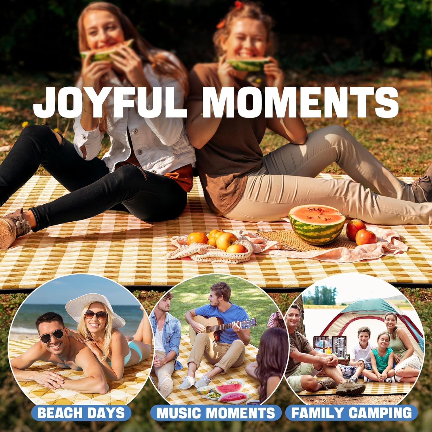 TigeJoy picnic blanket showcasing waterproof base