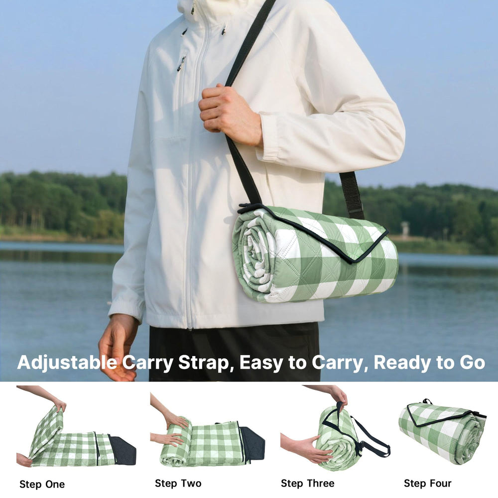 TigeJoy picnic blanket with adjustable carrying strap
